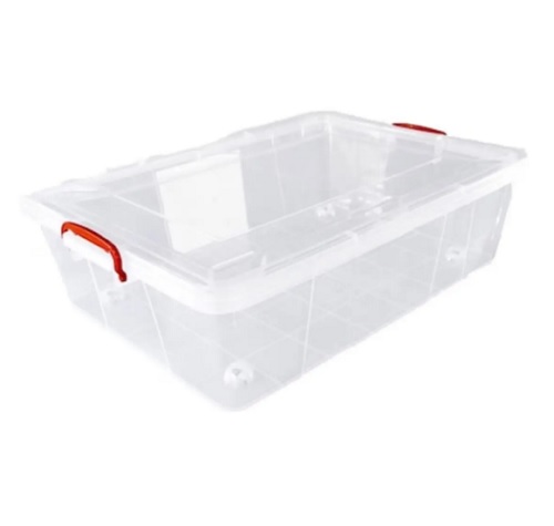 Cutie de plastic depozitare sub pat Sterk Tidy cu capac manere si roti 45L