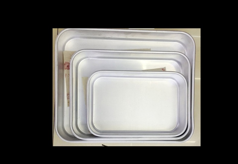 Tavă 3 Piese Aluminiu (17 x 26 cm / 23 x 31 cm / 29 x 36 cm) A-06728 Wei