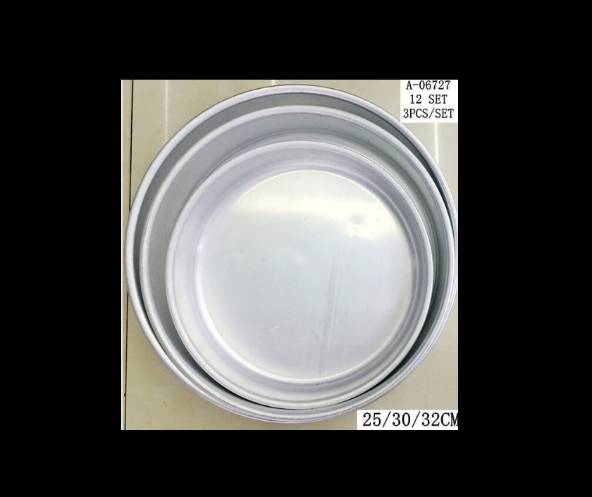 Tavă 3 Piese Aluminiu (25 cm / 30 cm / 32 cm) A-06727 Wei