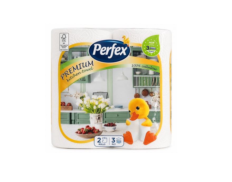 Perfex Prosop de Bucătărie Premium 3 Straturi, 2 Role