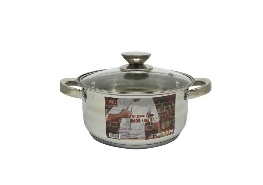  Cratita Dar Inox Cu Capac Sticla 3.2L 20x10cm 19009