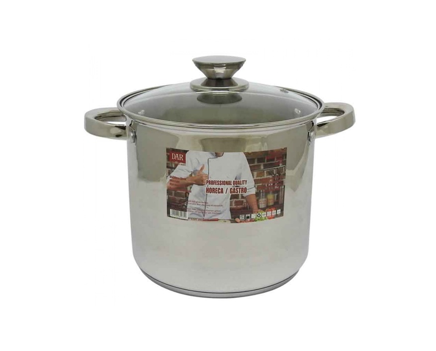 Oala Dar Inox Cu Capac Sticla 4.3L 18x17cm 19032
