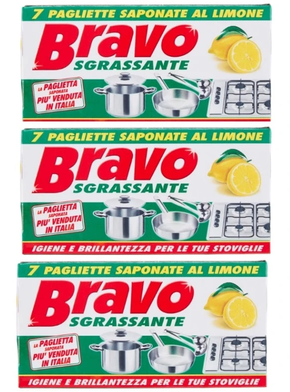 Pachet 3 X Bureti de vase cu detergent BRAVO Sgrassante 7 buc X 3 pachete