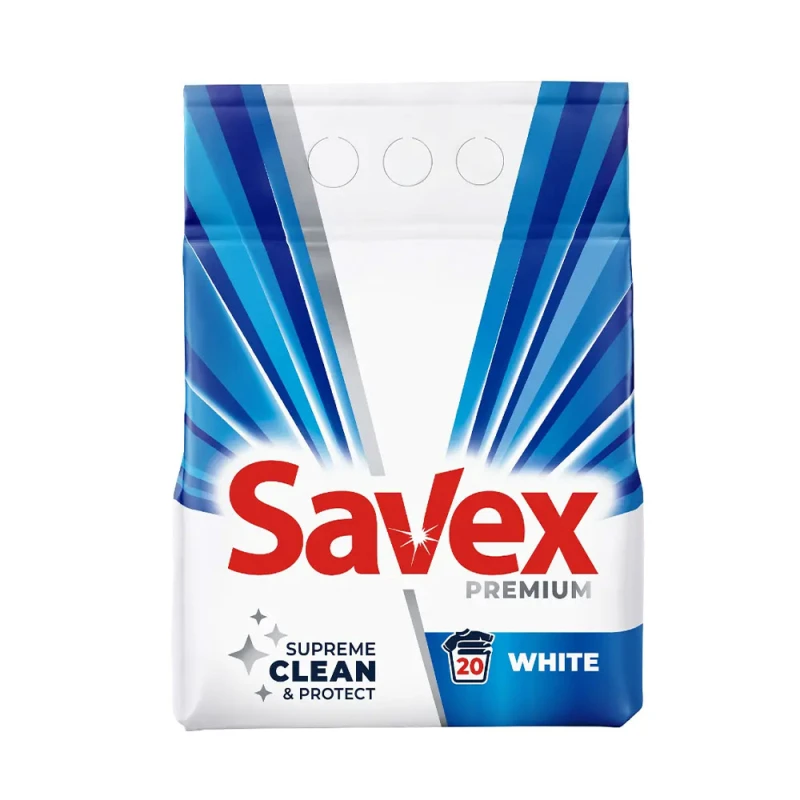 Detergent de Rufe Pudra Automat Savex 2 in 1 White 2kg