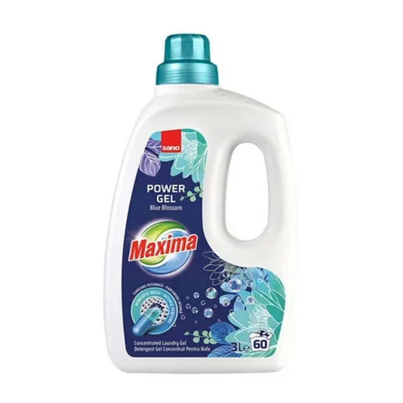 Detergent De Rufe Lichid Gel Sano Maxima Blue Blossom 60 spalari 3L