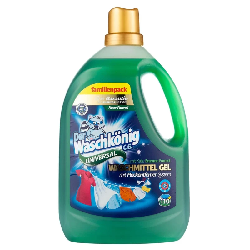 Detergent Lichid Gel de rufe Der Waschkonig Universal 110 spalari 3,305L