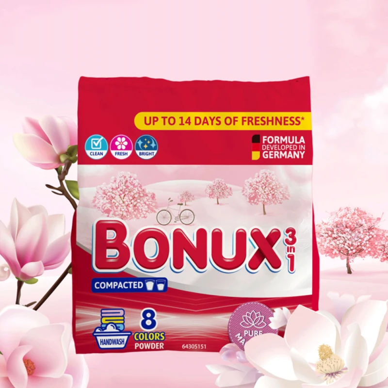Detergent manual Bonux Pure Magnolia 8 spalari 400g