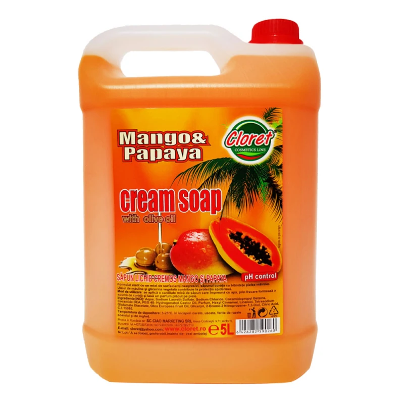 Sapun Lichid Cremos Cloret Mango Papaya 5L
