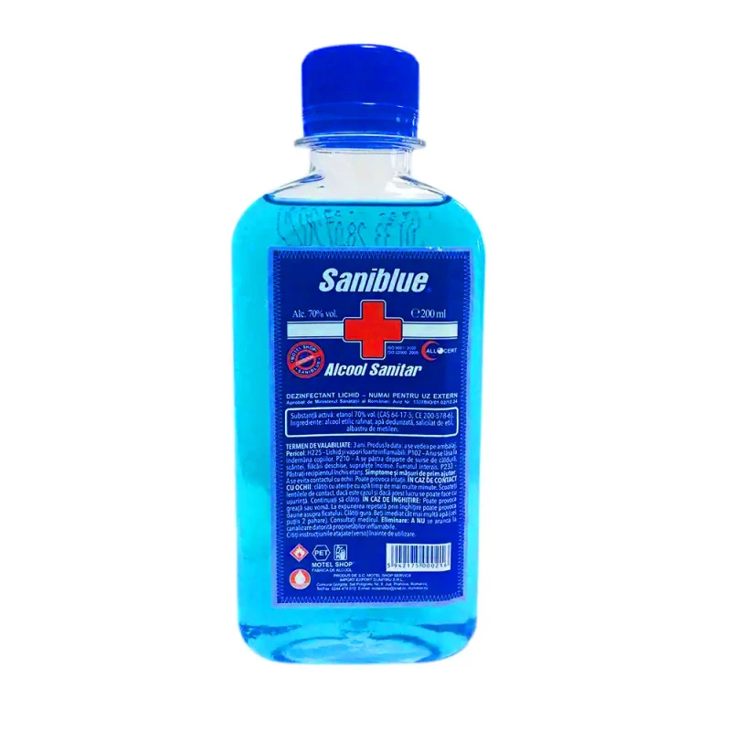 Alcool Sanitar Spirt uz extern Saniblue 70% 200ml