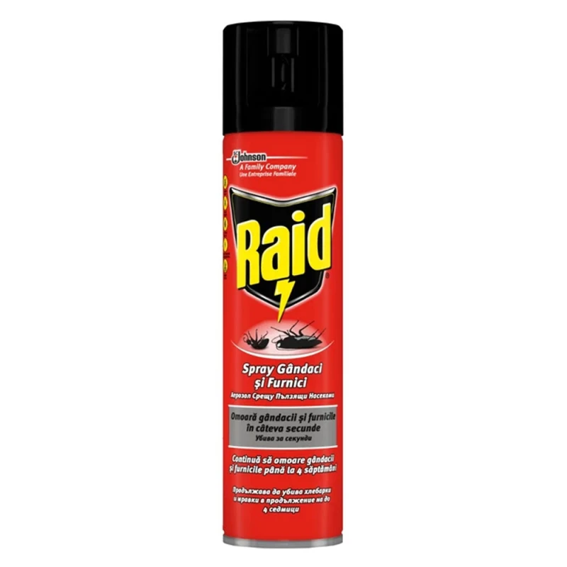 Spray insecticid gandaci si furnici Raid 400ml