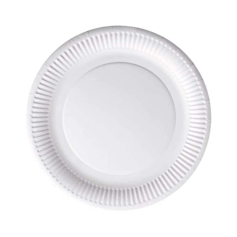 Farfurii de unica folosinta albe carton Clino 18cm 25buc/set