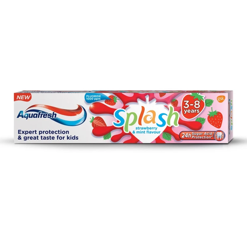 Pasta Dinti Aquafresh Splash 3-8 Ani Strawberry 50ml