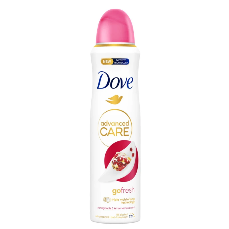 DOVE ANTIPERSPIRANT DEO 150ML ADVANCED CARE POMEGRANATE LEMON VERBENA SCENT