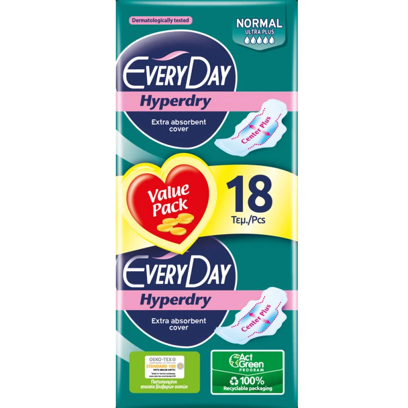 Absorbante Everyday Hyperdry Normal Ultra Plus 18 buc