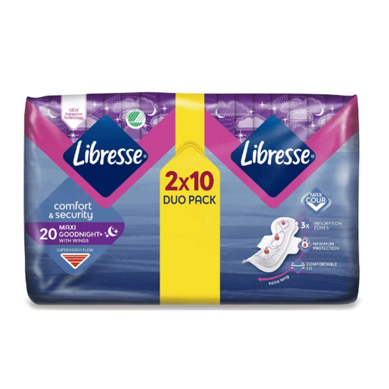 Absorbante Libresse Maxi Goodnight Wings 20 buc