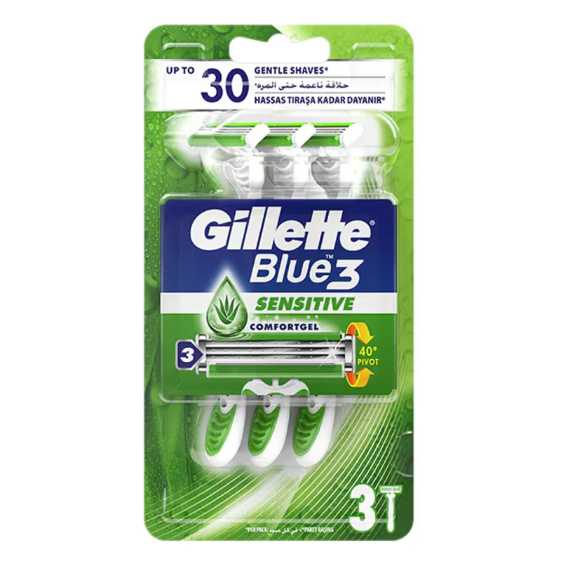 Aparat Ras Gillette Blue3 Sensitive Comfortgel Aloe 3buc