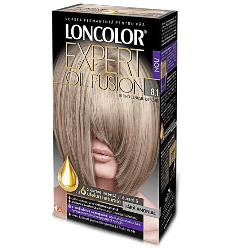 Vopsea De Par Loncolor Expert Oil Fusion Blond Cenusiu Deschis 8.1