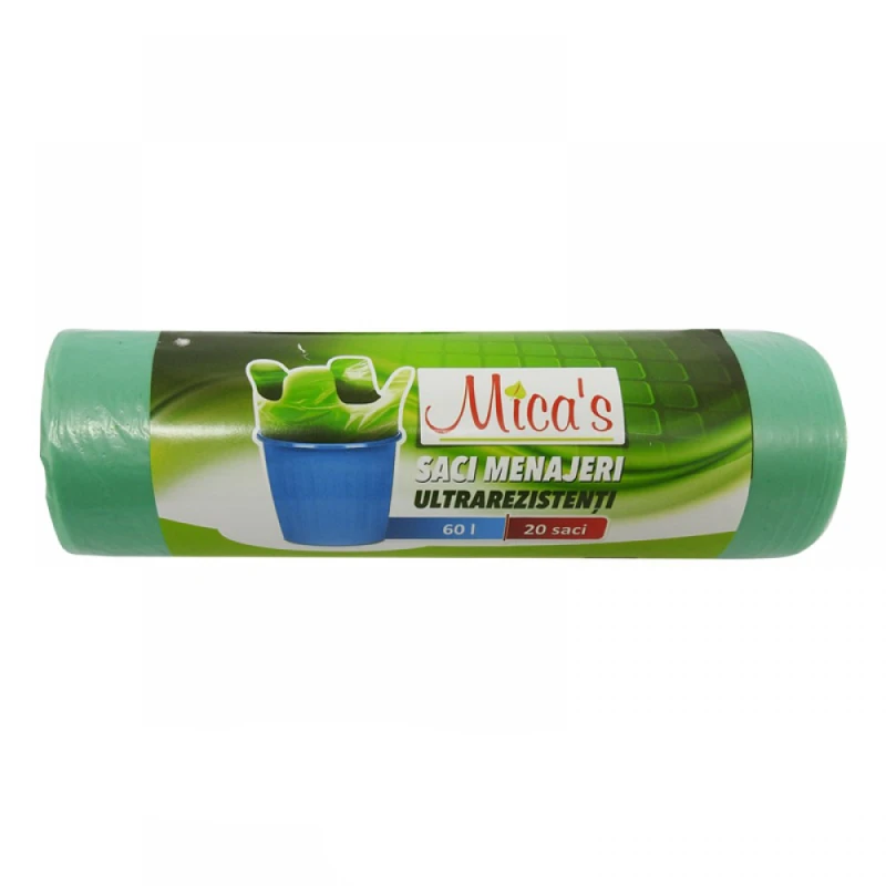 Saci menajeri Mica's HDPE, 60L, 20 buc/rola